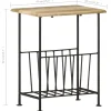 vidaXL Tijdschriftenrek 40x30x50 cm massief mangohout en staal