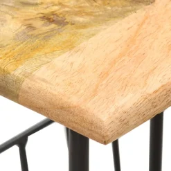 vidaXL Tijdschriftenrek 40x30x50 cm massief mangohout en staal