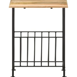 vidaXL Tijdschriftenrek 40x30x50 cm massief mangohout en staal
