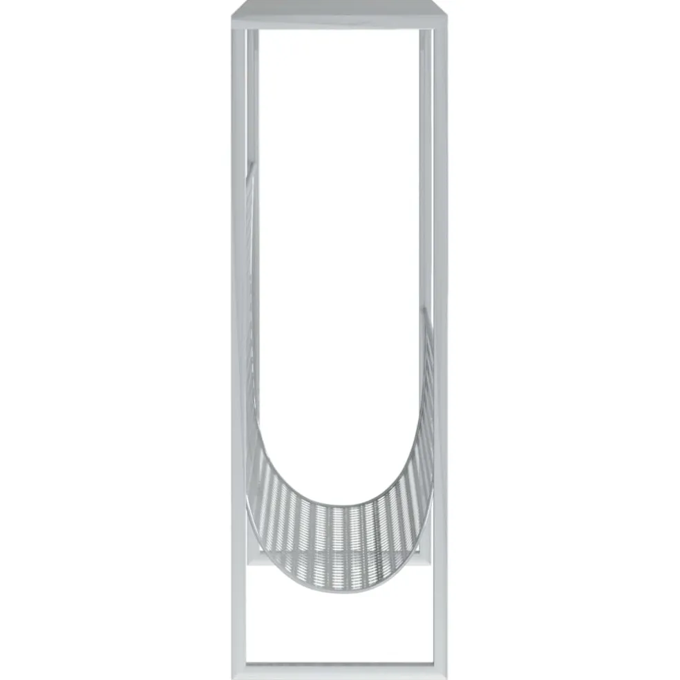 vidaXL Tijdschriftenrek 35x15x45 cm staal zilverkleurig