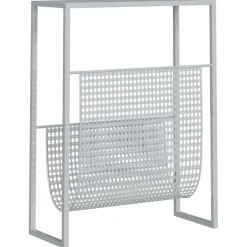 vidaXL Tijdschriftenrek 35x15x45 cm staal zilverkleurig