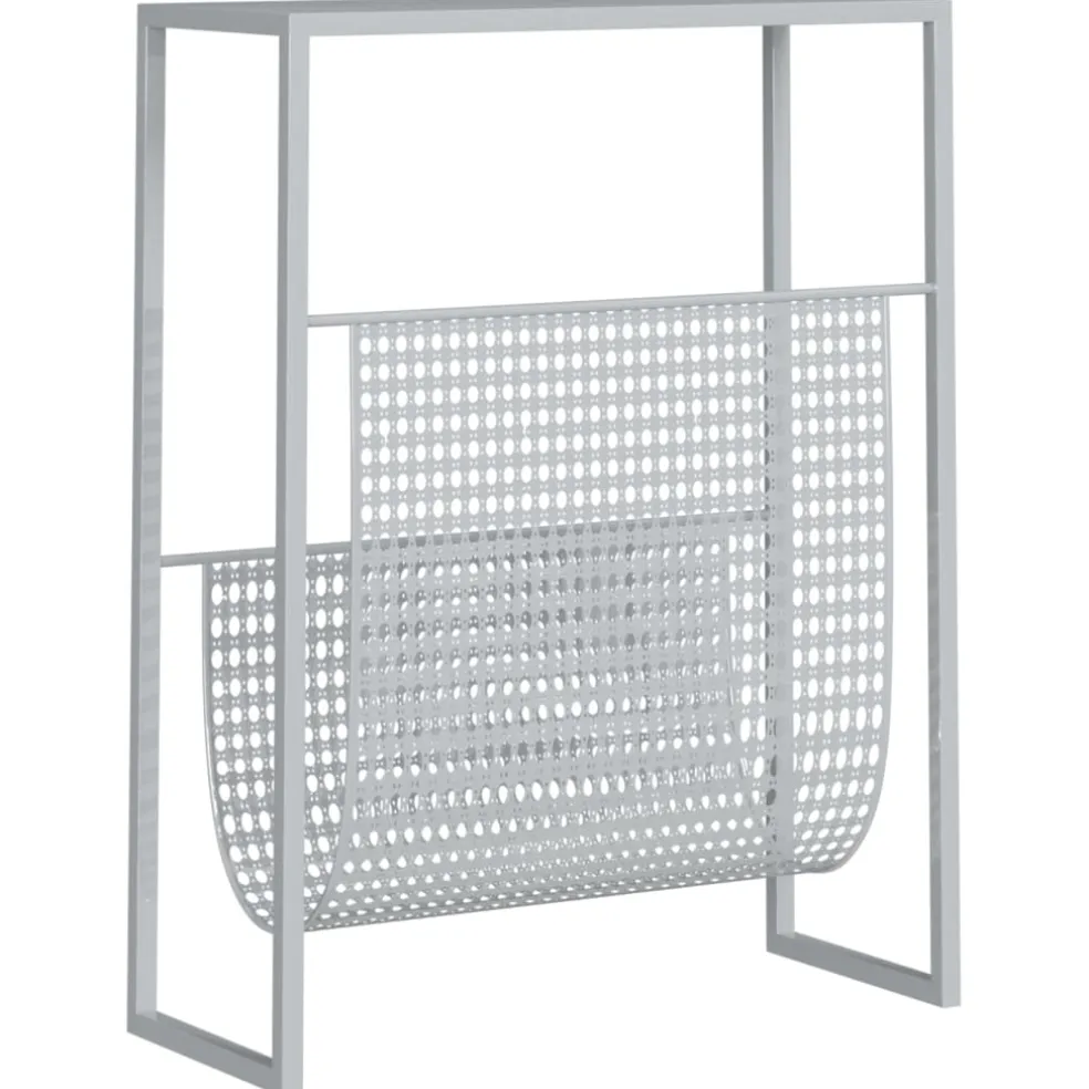 vidaXL Tijdschriftenrek 35x15x45 cm staal zilverkleurig