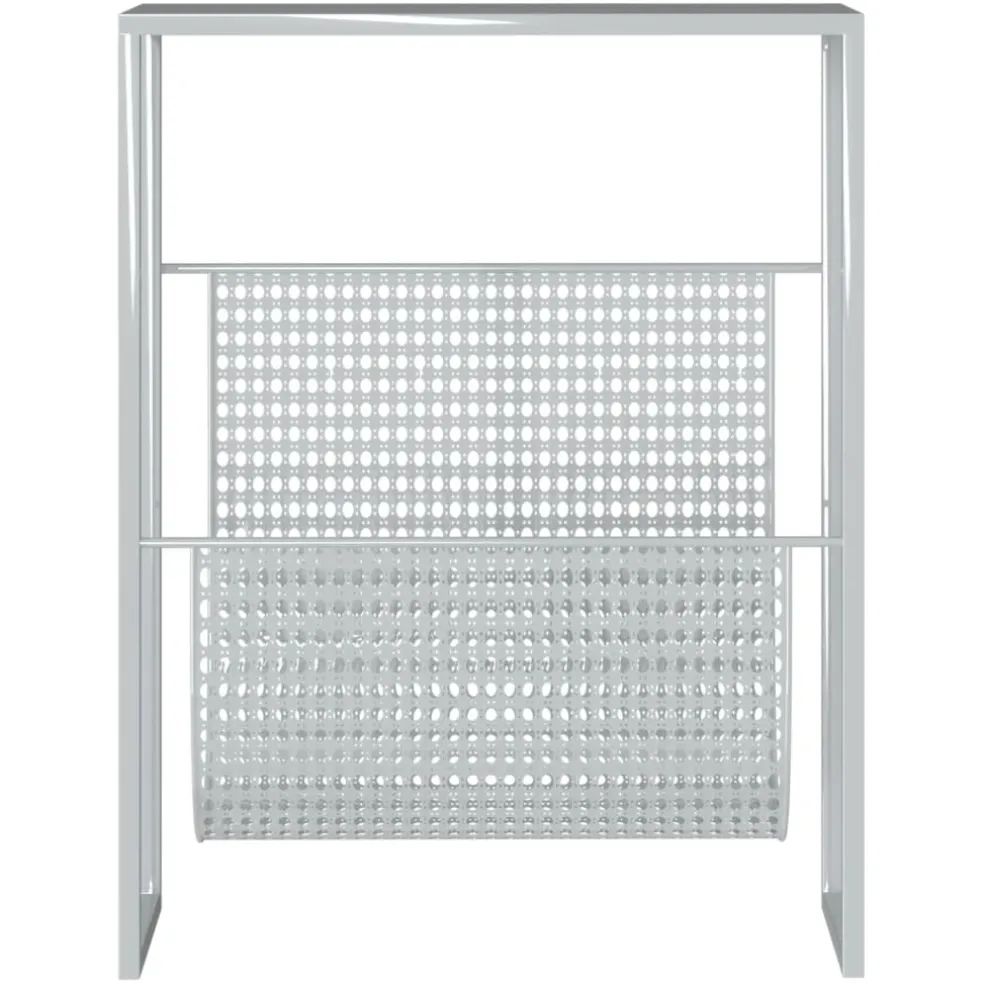 vidaXL Tijdschriftenrek 35x15x45 cm staal zilverkleurig