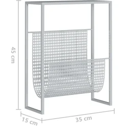 vidaXL Tijdschriftenrek 35x15x45 cm staal zilverkleurig