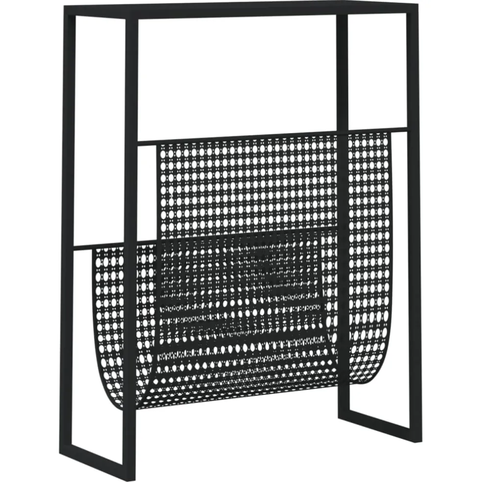 vidaXL Tijdschriftenrek 35x15x45 cm staal zwart