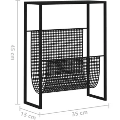 vidaXL Tijdschriftenrek 35x15x45 cm staal zwart