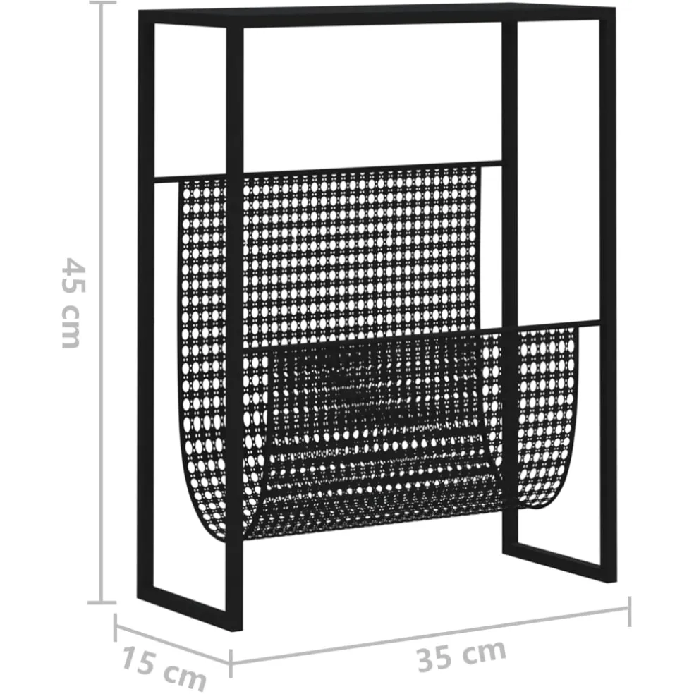 vidaXL Tijdschriftenrek 35x15x45 cm staal zwart