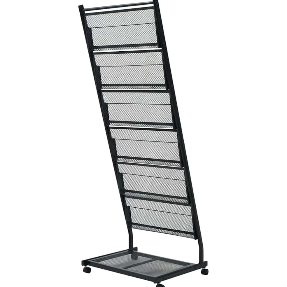vidaXL Tijdschriftenrek zwart 47,5x43x133 cm A4
