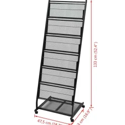 vidaXL Tijdschriftenrek zwart 47,5x43x133 cm A4