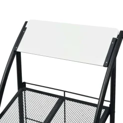 vidaXL Tijdschriftenrek zwart en wit 47x40x134 cm A4