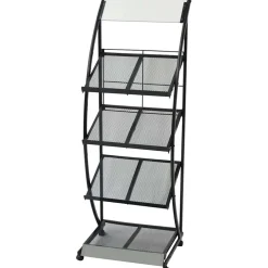 vidaXL Tijdschriftenrek zwart en wit 47x40x134 cm A4