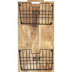 vidaXL Tijdschriftenwandrek 33x10x67 cm massief ruw mangohout