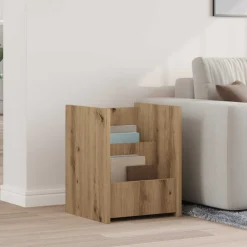 vidaXL Tijdschrift Rek Artisan Eiken 35 x 35 x 45 cm Bewerkt hout