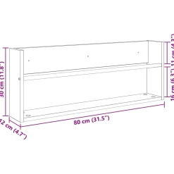 vidaXL Tijdschrift Rek Artisan Eiken 80 x 12 x 30 cm Bewerkt hout