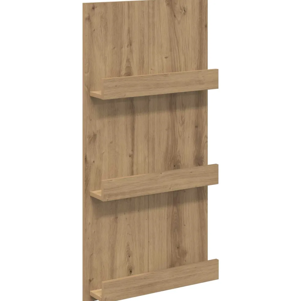 vidaXL Tijdschrift Rek Artisan Eiken 51 x 11 x 102 cm Bewerkt hout