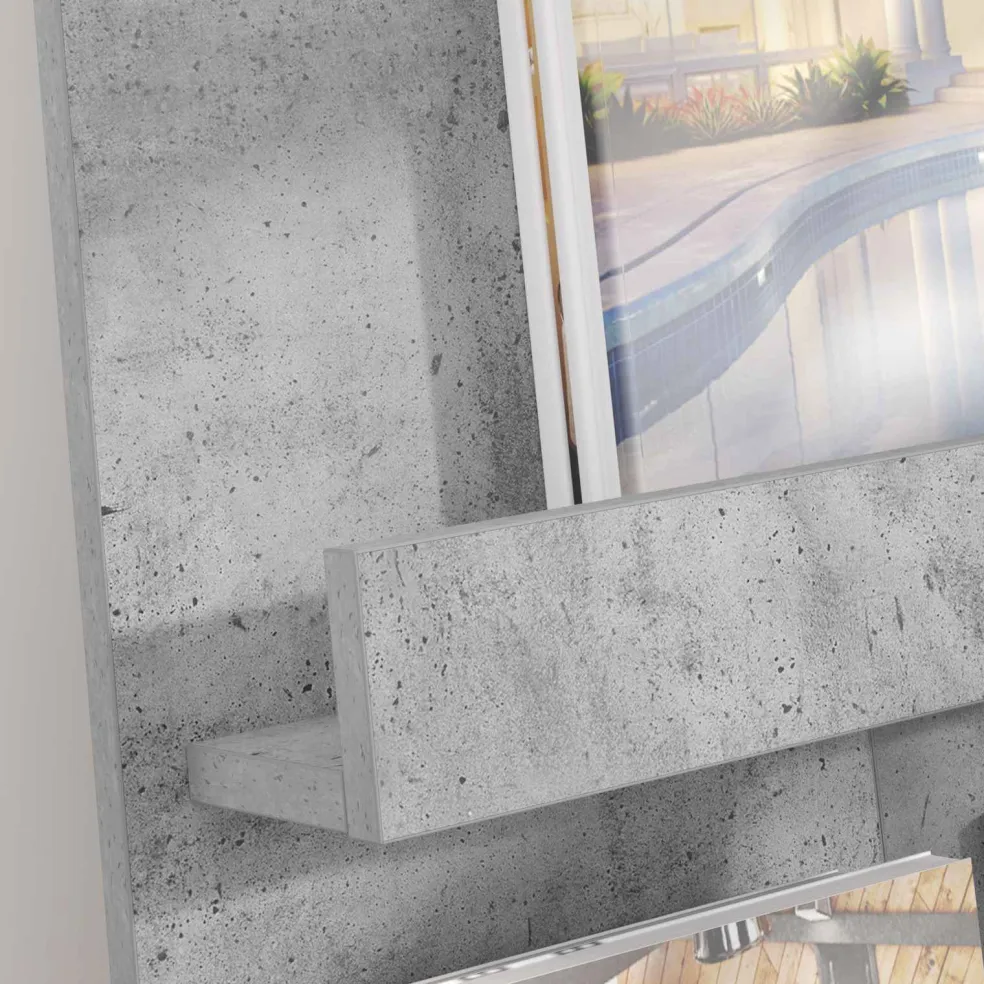 vidaXL Tijdschrift Rek Beton Grijs 102 x 30 x 45 cm