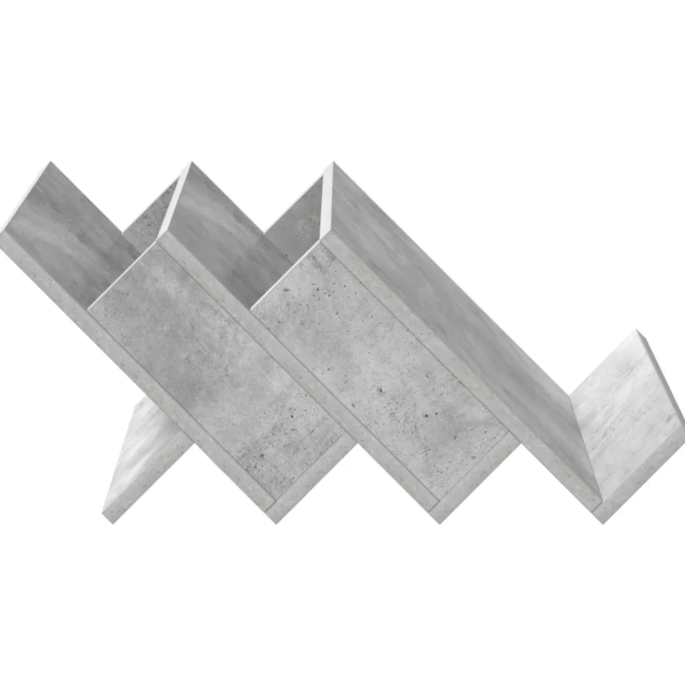 vidaXL Tijdschrift Rek Concerte Grijs 53 x 40 x 28,5 cm Bewerkt hout