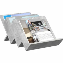 vidaXL Tijdschrift Rek Concerte Grijs 53 x 40 x 28,5 cm Bewerkt hout