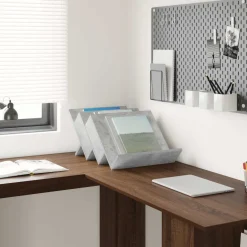 vidaXL Tijdschrift Rek Concerte Grijs 53 x 40 x 28,5 cm Bewerkt hout