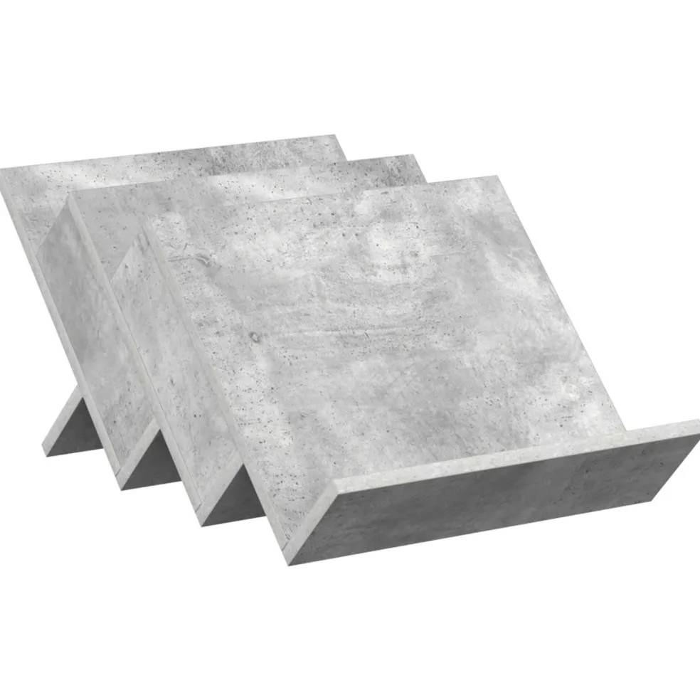 vidaXL Tijdschrift Rek Concerte Grijs 53 x 40 x 28,5 cm Bewerkt hout