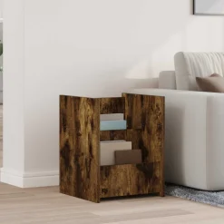 vidaXL Tijdschrift Rek Gerookt eiken 35 x 35 x 45 cm Bewerkt hout