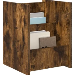 vidaXL Tijdschrift Rek Gerookt eiken 35 x 35 x 45 cm Bewerkt hout