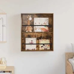 vidaXL Tijdschrift Rek Gerookt eiken 60 x 12 x 70 cm Bewerkt hout