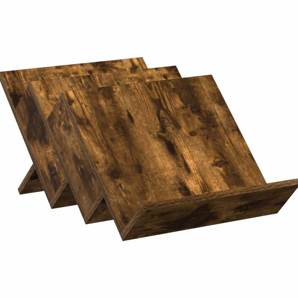 vidaXL Tijdschrift Rek Gerookt eiken 53 x 40 x 28,5 cm Bewerkt hout