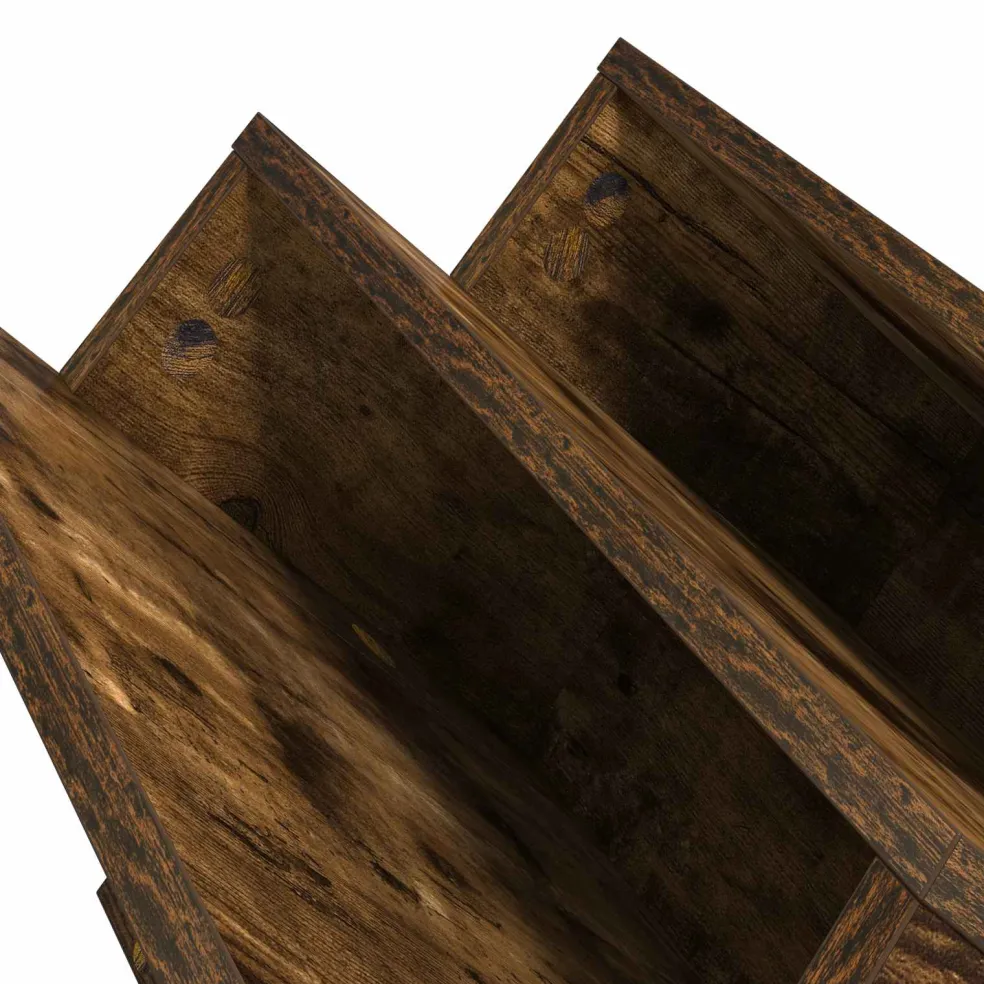 vidaXL Tijdschrift Rek Gerookt eiken 53 x 40 x 28,5 cm Bewerkt hout