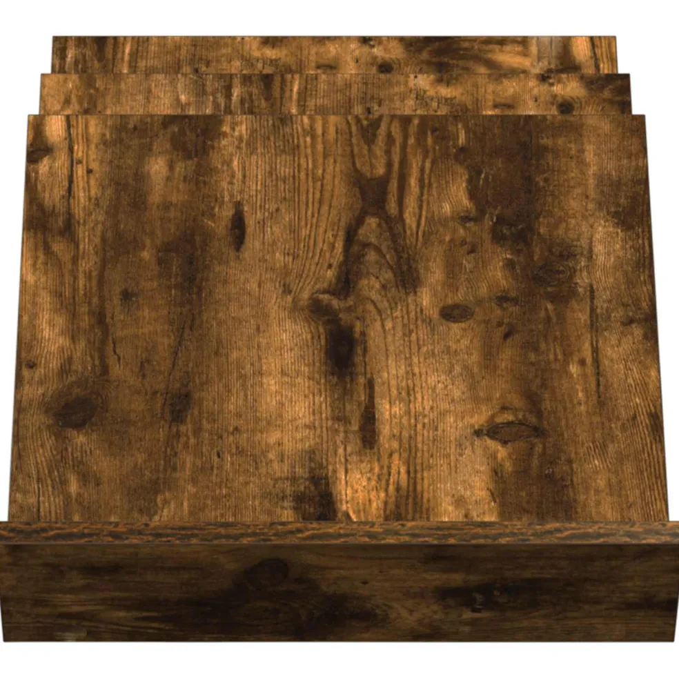 vidaXL Tijdschrift Rek Gerookt eiken 53 x 40 x 28,5 cm Bewerkt hout