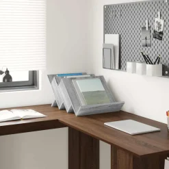 vidaXL Tijdschrift Rek Grijs Sonoma 53 x 40 x 28,5 cm Bewerkt hout