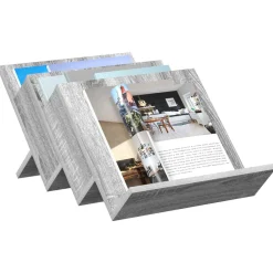 vidaXL Tijdschrift Rek Grijs Sonoma 53 x 40 x 28,5 cm Bewerkt hout