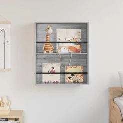 vidaXL Tijdschrift Rek Grijs Sonoma 60 x 12 x 70 cm Bewerkt hout
