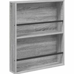 vidaXL Tijdschrift Rek Grijs Sonoma 60 x 12 x 70 cm Bewerkt hout