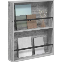 vidaXL Tijdschrift Rek Grijs Sonoma 60 x 12 x 70 cm Bewerkt hout