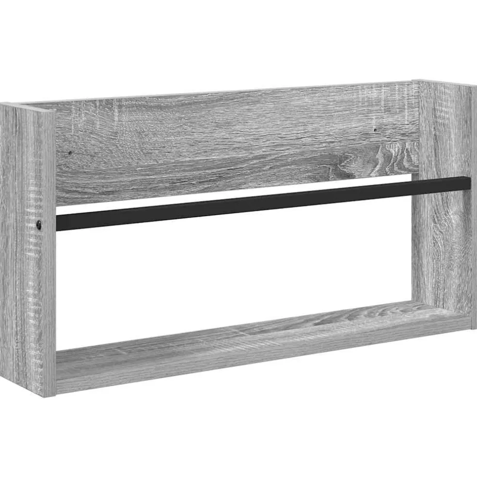 vidaXL Tijdschrift Rek Grijs Sonoma 60 x 12 x 30 cm Bewerkt hout