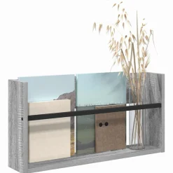 vidaXL Tijdschrift Rek Grijs Sonoma 60 x 12 x 30 cm Bewerkt hout
