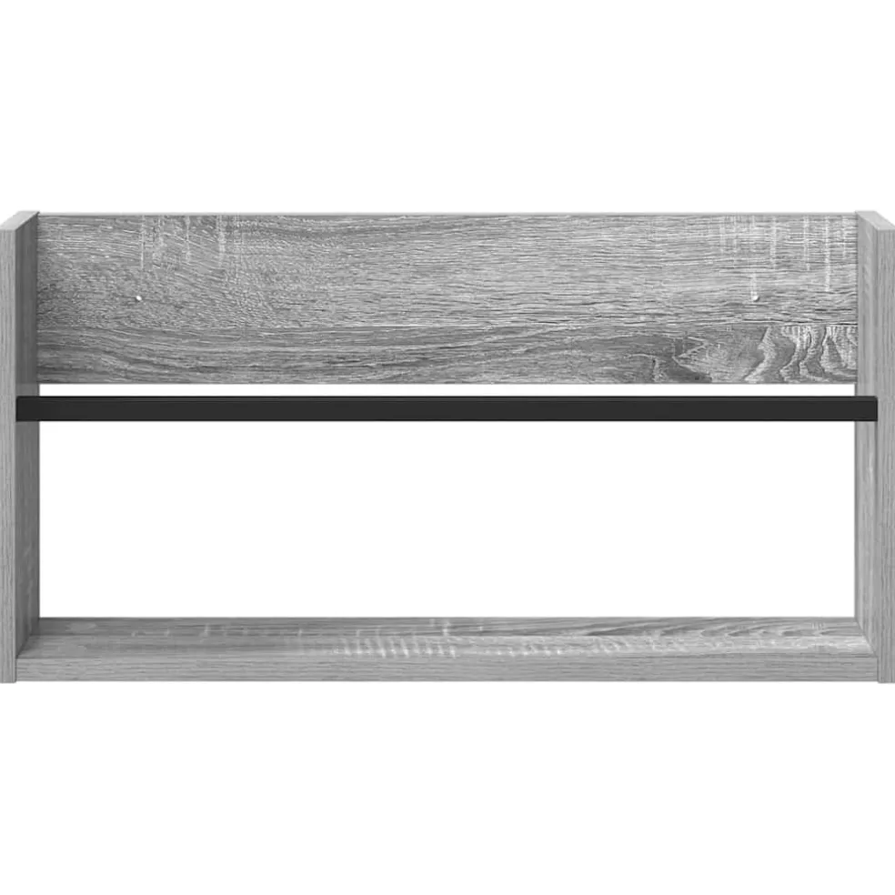 vidaXL Tijdschrift Rek Grijs Sonoma 60 x 12 x 30 cm Bewerkt hout