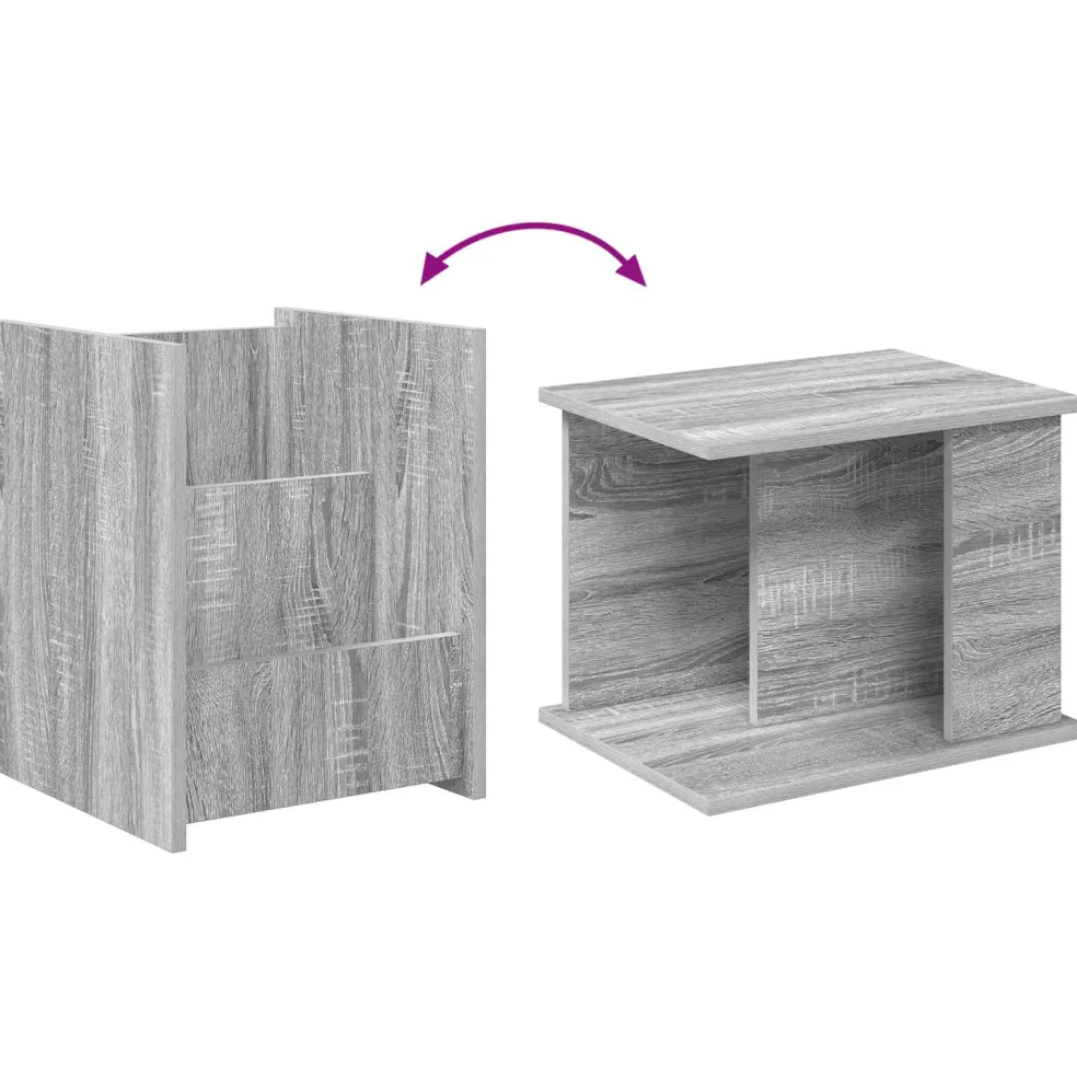 vidaXL Tijdschrift Rek Grijs Sonoma 35 x 35 x 45 cm Bewerkt hout