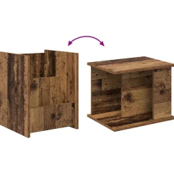vidaXL Tijdschrift Rek met plank Oudhout 35 x 35 x 45 cm Bewerkt hout