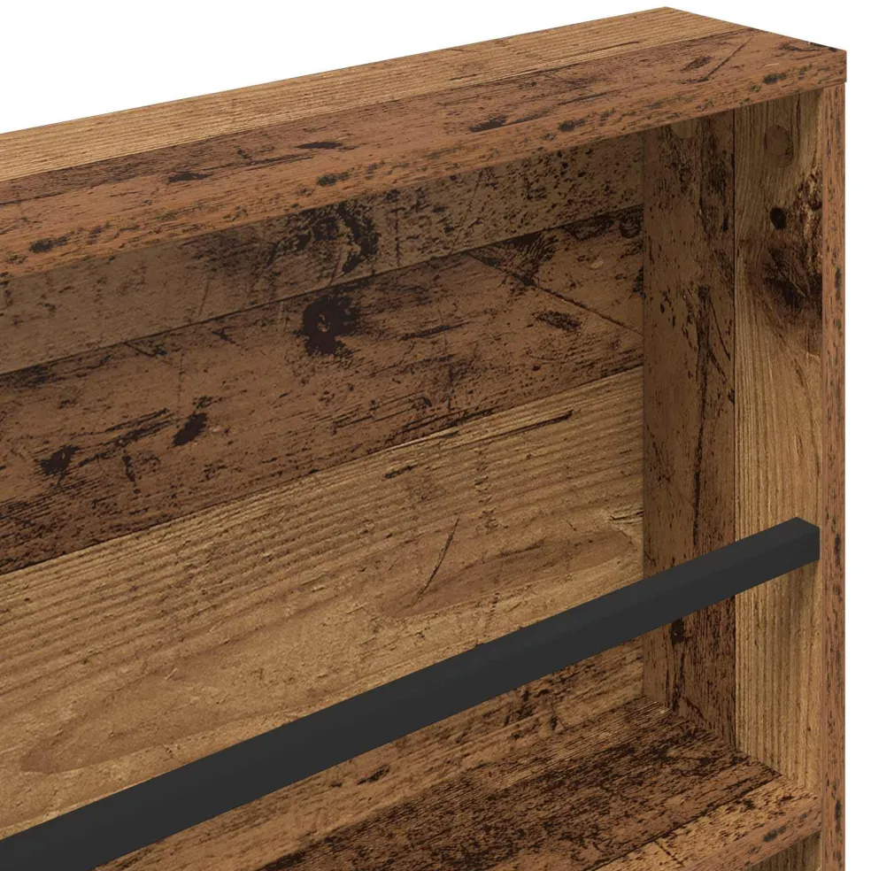 vidaXL Tijdschrift Rek met plank Oudhout 60 x 12 x 70 cm Bewerkt hout