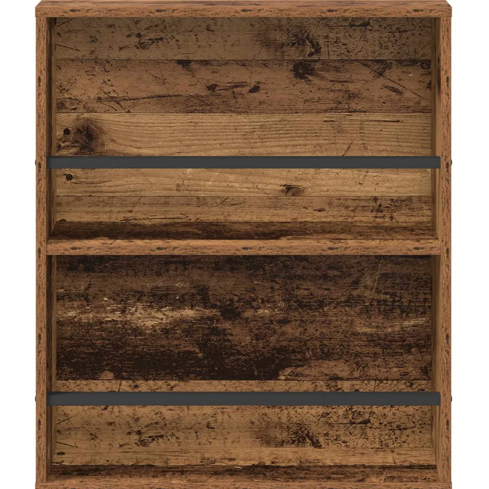 vidaXL Tijdschrift Rek met plank Oudhout 60 x 12 x 70 cm Bewerkt hout