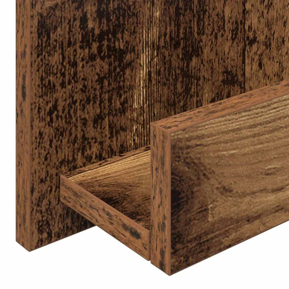 vidaXL Tijdschrift Rek met plank Oudhout 51 x 11 x 102 cm Bewerkt hout
