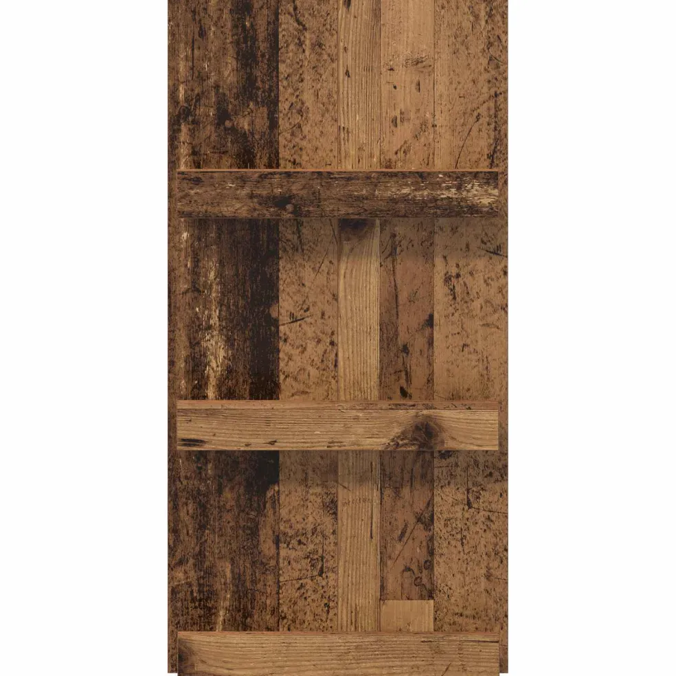 vidaXL Tijdschrift Rek met plank Oudhout 51 x 11 x 102 cm Bewerkt hout