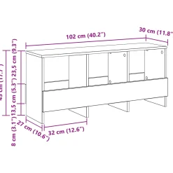 vidaXL Tijdschrift Rek Oudhout 102 x 30 x 45 cm