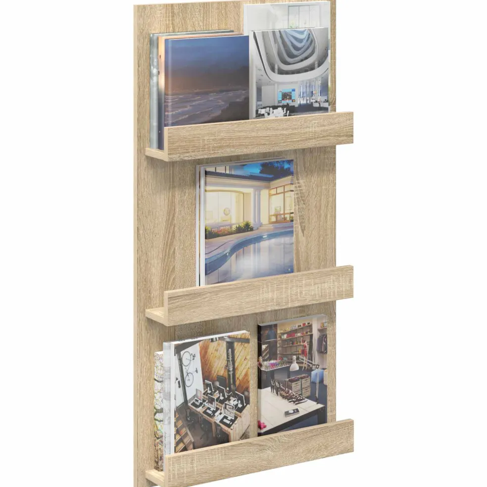 vidaXL Tijdschrift Rek Sonoma Eiken 51 x 11 x 102 cm Bewerkt hout