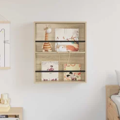 vidaXL Tijdschrift Rek Sonoma Eiken 60 x 12 x 70 cm Bewerkt hout