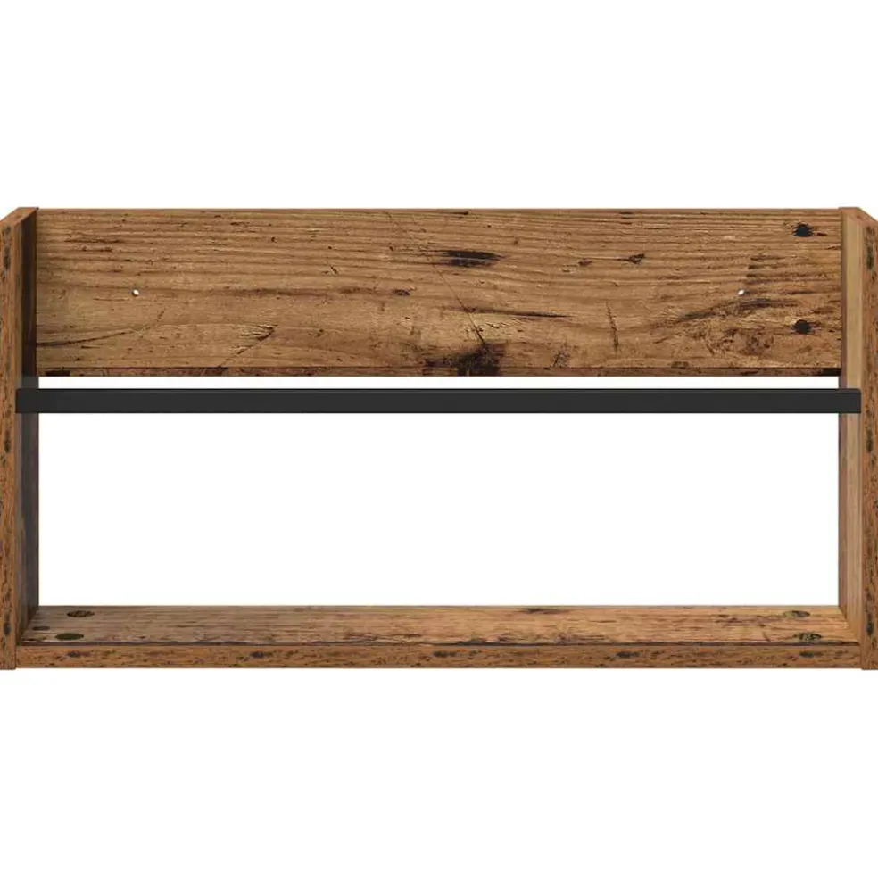 vidaXL Tijdschrift Rek 2 st Oudhout 60 x 12 x 30 cm Bewerkt hout