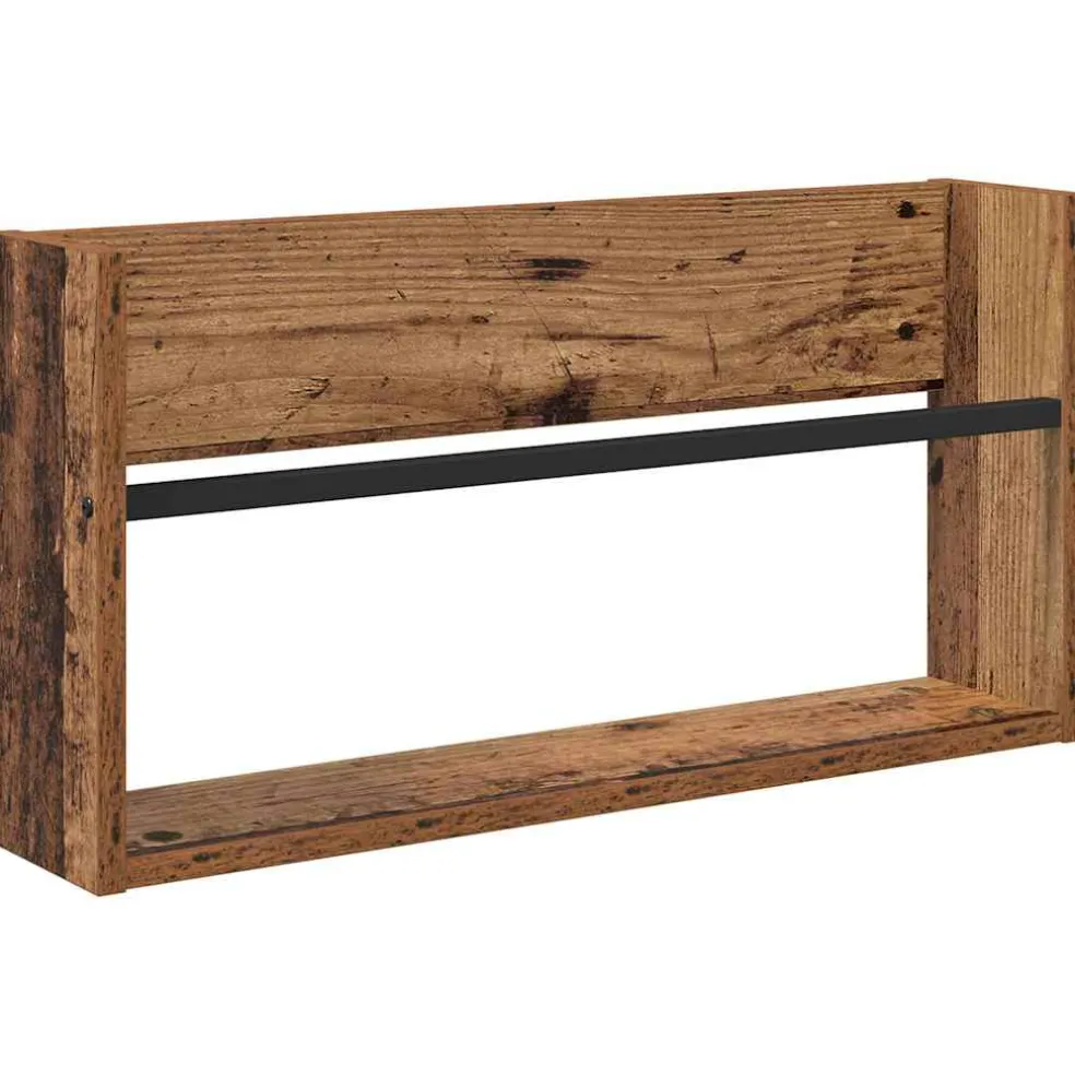 vidaXL Tijdschrift Rek 2 st Oudhout 60 x 12 x 30 cm Bewerkt hout