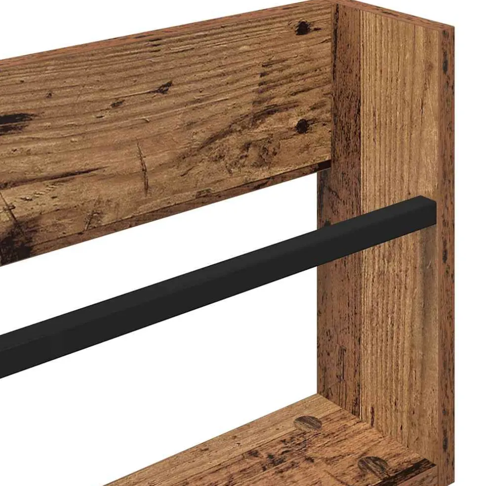 vidaXL Tijdschrift Rek 2 st Oudhout 60 x 12 x 30 cm Bewerkt hout